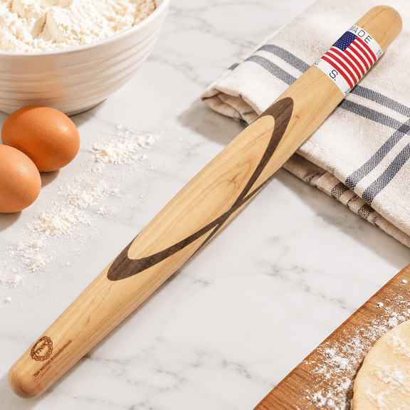 Sugar Maple Black Walnut Celtic Knot Tapered Solid Wood Rolling Pin