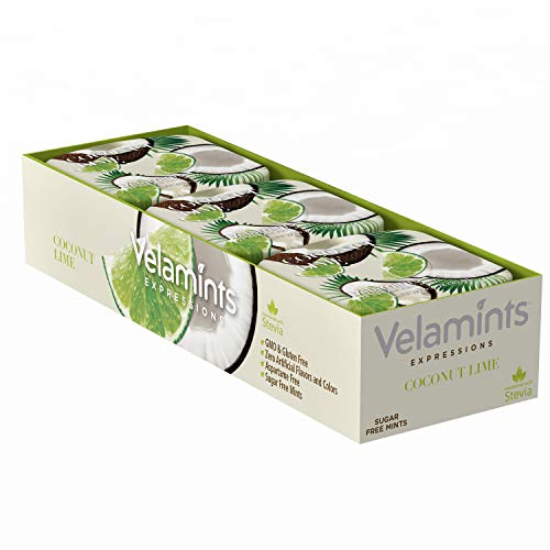 Sugar Mints Breath Mints Tin Expressions Coconut Lime Aspartame Sweetened with Stevia, 20