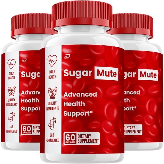 Sugar Mute Capsules SugarMute Natural Blend Glycogen Support, 3 Pack, 180 Capsules