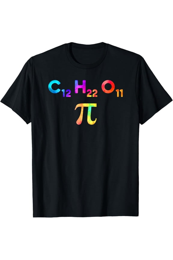 Sugar Pi Molecule C12H22O11 Pi Day Tie Dye Chemistry Teacher Men Women Kids T-Shirt