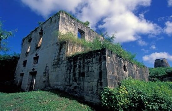 Sugar Plantation Ruins Bettys Hope Antigua Caribbean Canvas Art - Nik Wheeler DanitaDelimont (27 x 18)