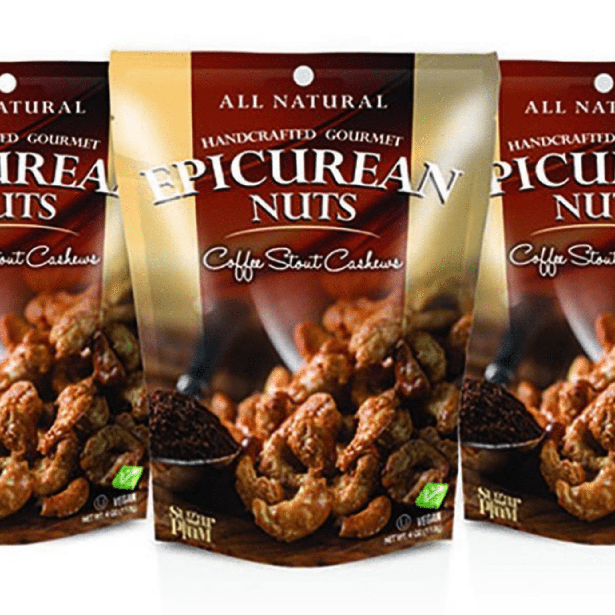 Sugar Plum Chocolates Coffee Stout Cashews Epicurean Nuts Vegan 4 Bags 1 lb Total