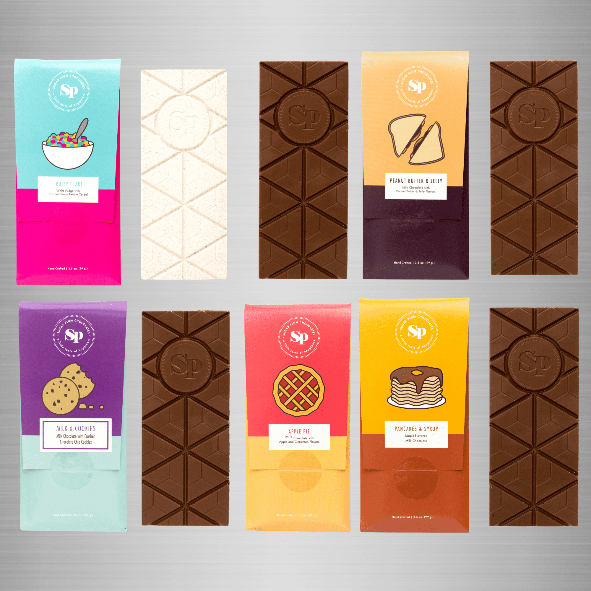 Sugar Plum Chocolate Nostalgic Bars 5-pack Gift Box - Dark Milk Chocolates Gift