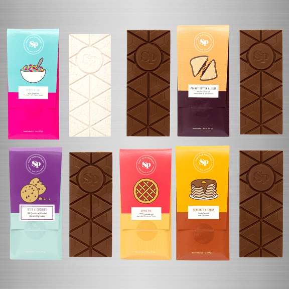 Sugar Plum Chocolate Nostalgic Bars 5-pack Gift Box - Dark Milk Chocolates Gift