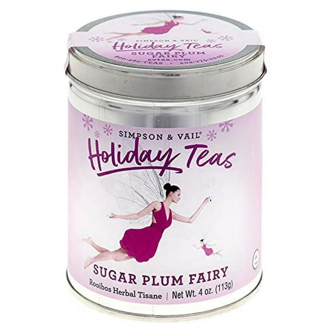 Sugar Plum Fairy Rooibos Tisane, Holiday Collection 4 Ounce Tin / 50