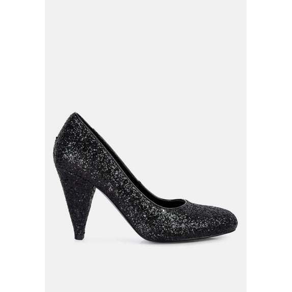Sugar Plum Glitter Conical Heel Pumps