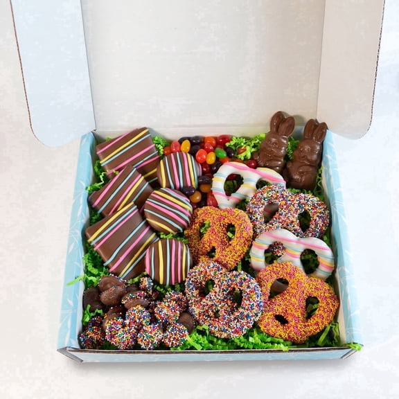 Sugar Plum Chocolates Happy Easter Candy Gift Box, Gourmet Chocolate and Spring Candy Assortment, 16 Piece, 24.2 oz