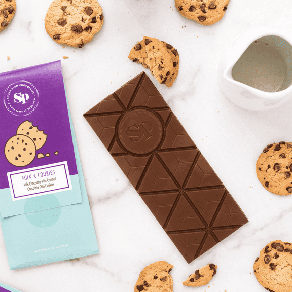 Sugar Plum Chocolates Milk and Cookies Chocolate Bars Milk Chocolates 5 Count 17.5 oz