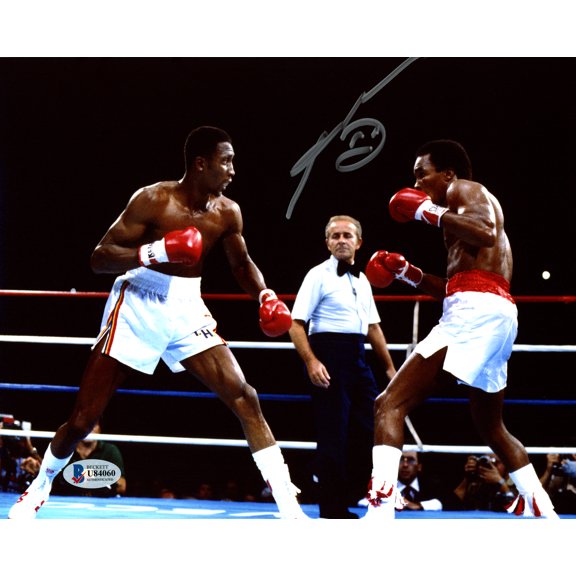 Sugar Ray Leonard Autographed 8x10 Photo vs. Thomas "Hitman" Hearns Beckett BAS 178109
