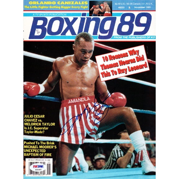 Sugar Ray Leonard Autographed Boxing '89 Magazine Cover PSA/DNA #S49287