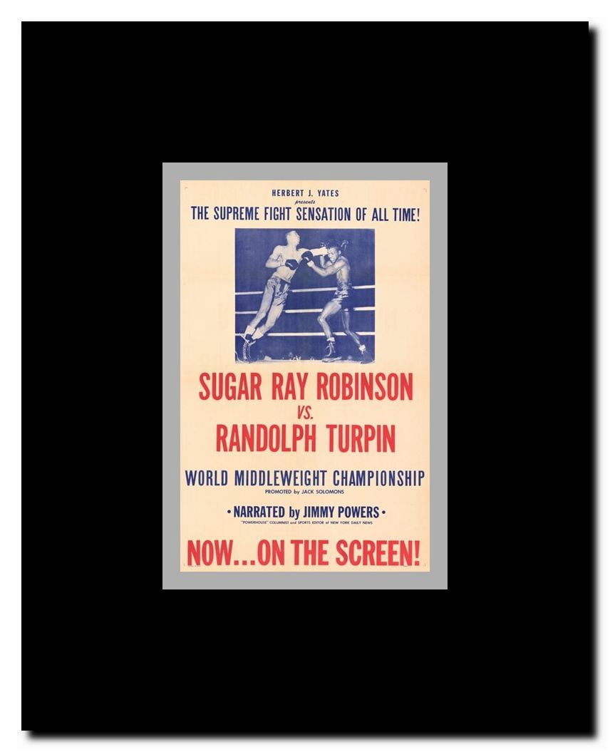 Sugar Ray Robinson vs. Randolph Turpin Framed Movie Poster