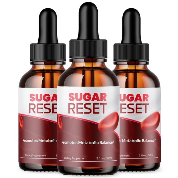 Sugar Reset Advanced Formula Drops Natural Support Supplement SugarReset (3 Pack)