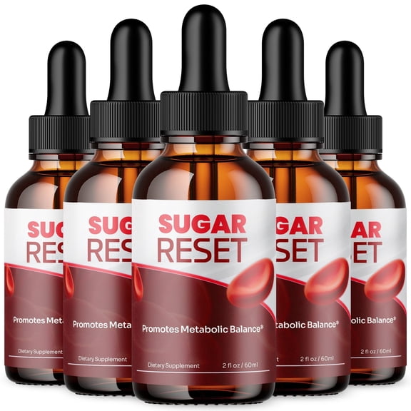 Sugar Reset Advanced Formula Drops Natural Support Supplement SugarReset (5 Pack)