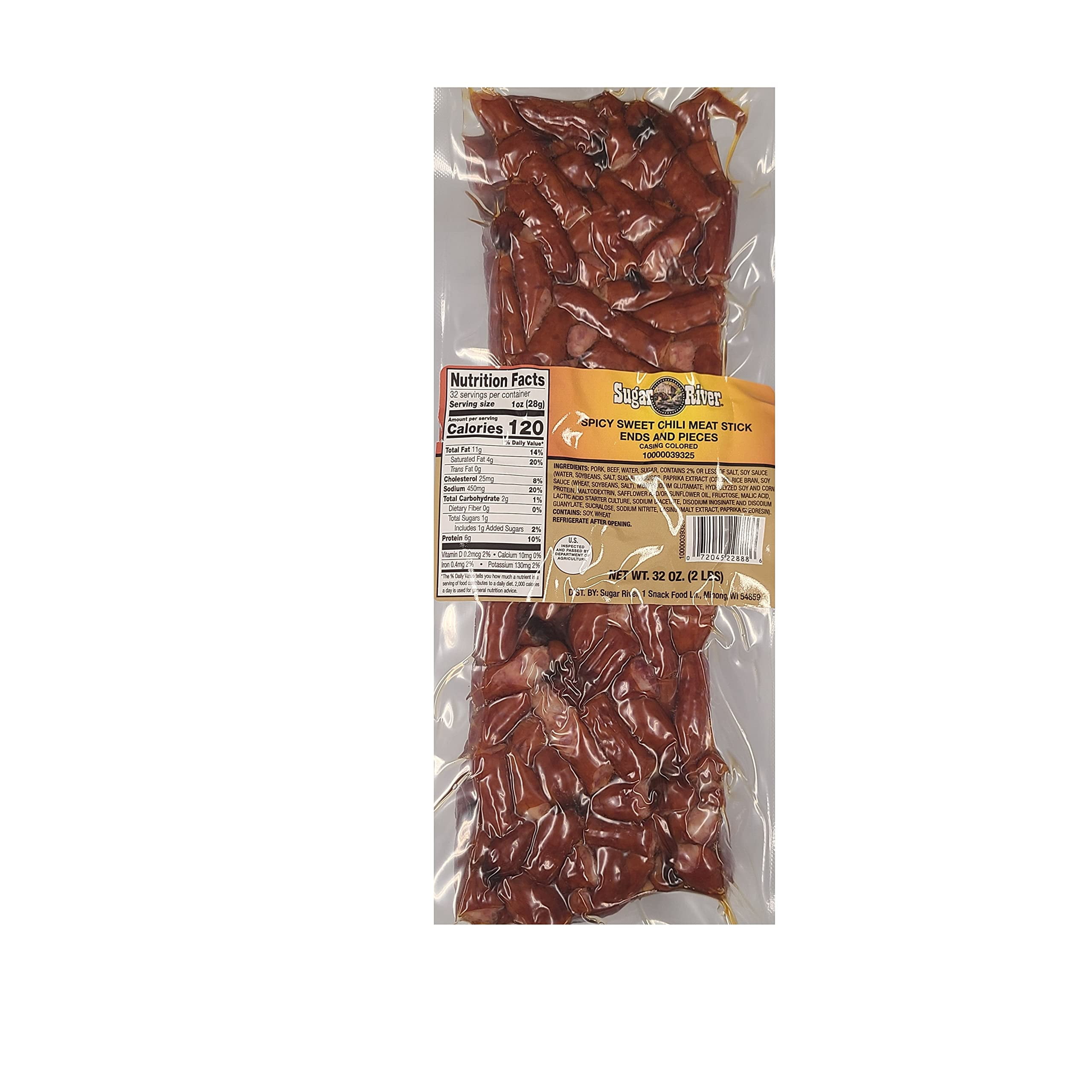 Sugar River Meat Snack RE32Links Ends Pieces 2 lbs Spicy Sweet Chili