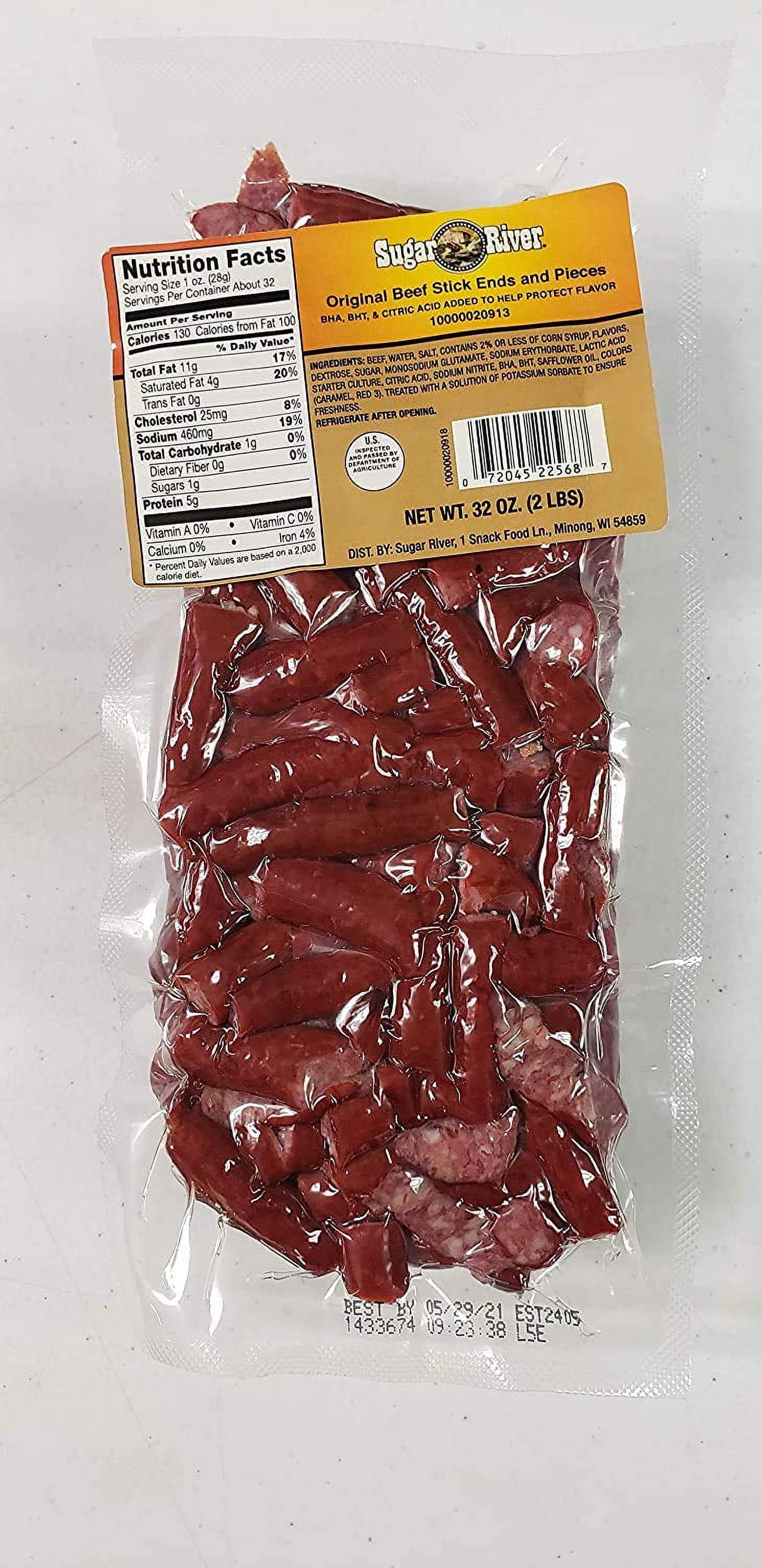 Sugar River Meat Snack RE32Links Sticks Ends Pieces 2 lbs Original Beef