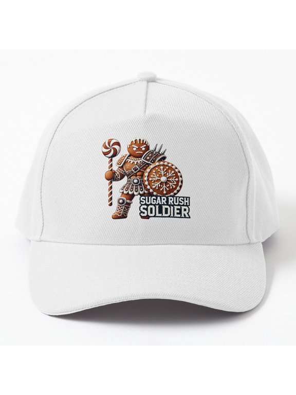 Sugar Rush Soldier Gingerbread Warrior Baseball Cap, Christmas Holiday Hat Style