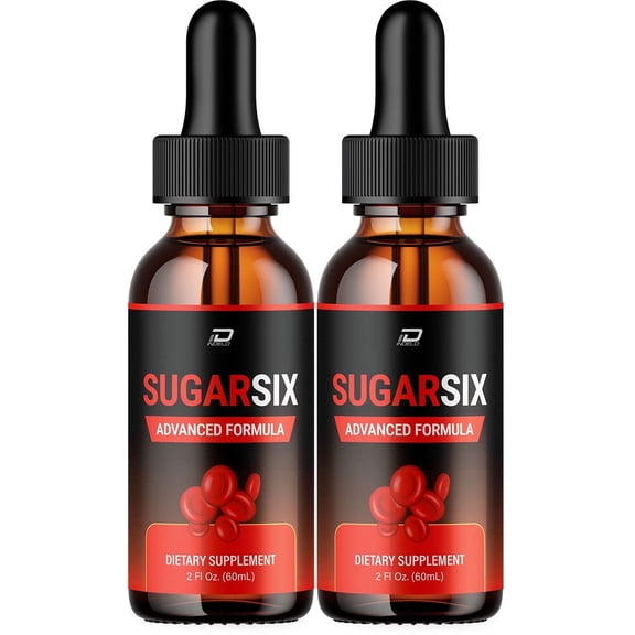 Sugar Six Drops Healthy Formula - SugarSix Liquid Drops, All Natural, Advanced Formula, 2 Pack, 2 Month Supply
