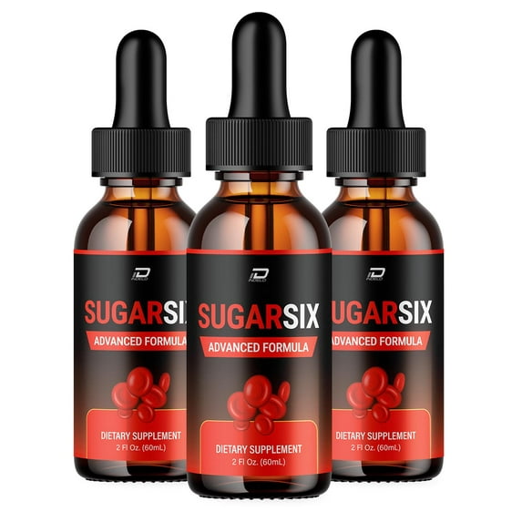 Sugar Six Drops Healthy Formula - SugarSix Liquid Drops, All Natural, Advanced Formula, 3 Pack, 3 Month Supply