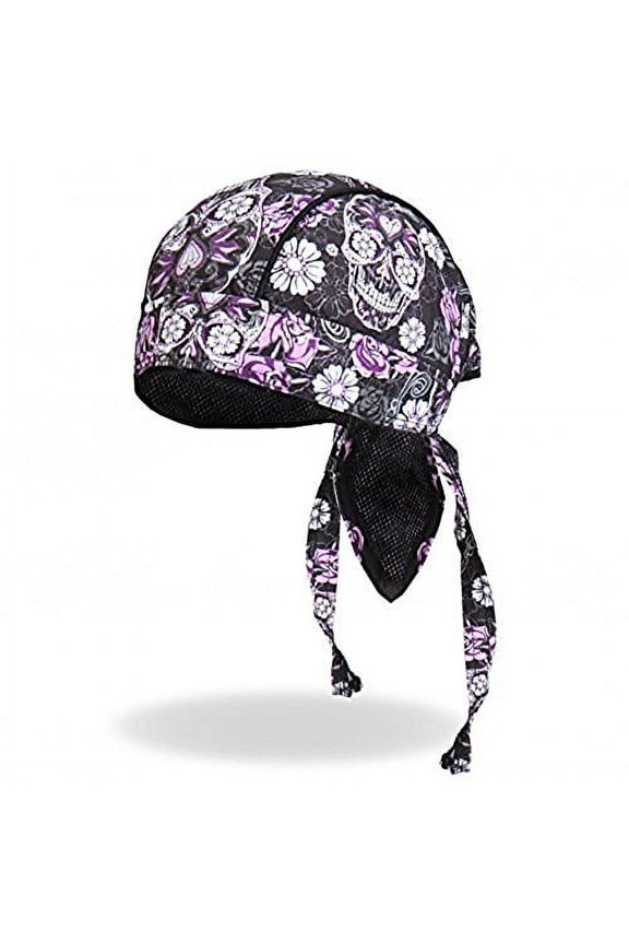Sugar Skull - Authentic Bikers Premium Headwraps Micro-Fiber & Mesh Lining Headwrap