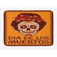 thumbnail image 1 of Sugar Skull Bath Mat, Mexican Skull Girl with Hair and Flower Wreath Print, Plush Bathroom Decor Mat with Non Slip Backing, 29.5" X 17.5", Brown Marigold, by Ambesonne, 1 of 2