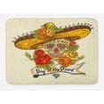thumbnail image 1 of Sugar Skull Bath Mat, Skull in a Sombrero Traditional Mexican Culture Theme Roses Day of the Dead, Non-Slip Plush Mat Bathroom Kitchen Laundry Room Decor, 29.5 X 17.5 Inches, Multicolor, Ambesonne, 1 of 2
