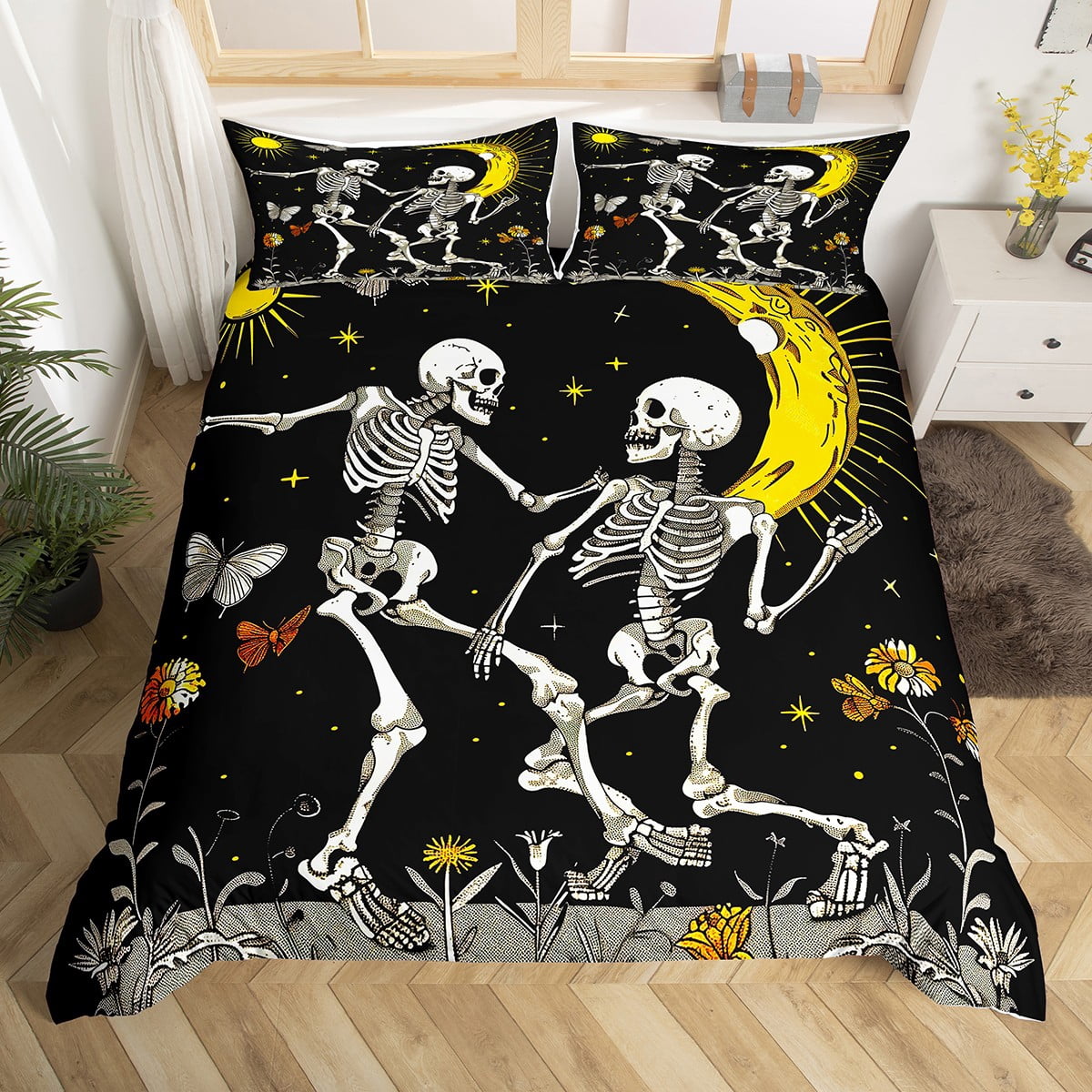 Sugar Skull Bedding Sets Full Size Gothic Style Duvet Cover Sun And sugar-skull-bedding-sets-full-size-gothic-style-duvet-cover-sun-and