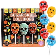 Sugar Skull Candy Lollipops, Halloween Party Candy, 24 Count, 14.7 Ounce Box