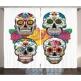 thumbnail image 1 of Ambesonne Sugar Skull Curtains 2 Panel Set, Rich Colors Ornate, 108" x 96", Multicolor, 1 of 2