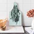 thumbnail image 1 of Sugar Skull Cutting Board, Monochrome Skeleton Roses Leaves and Diamond Shape Folklore Festival Print, Decorative Tempered Glass Cutting and Serving Board, Wine Bottle Shape, Grey White, by Ambesonne, 1 of 5