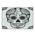 thumbnail image 1 of Sugar Skull Cutting Board, Vintage Style Hispanic Folklore Art All Saints Holiday Mascot, Decorative Tempered Glass Cutting and Serving Board, Large Size, White and Black, by Ambesonne, 1 of 1