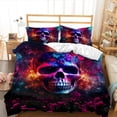 thumbnail image 1 of Sugar Skull Duvet Cover Set, 3D Rose Skull Goth Bedding Set,Flower Butterfly Skeleton Bone Comforter Cover Set 3 Pieces,1 Quilt Cover and 2 Pillowcases(No Comforter), 1 of 4