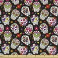 thumbnail image 1 of Ambesonne Sugar Skull Fabric by the Yard Upholstery, Mexico Themed Design, 5 Yards, Multicolor, 1 of 4