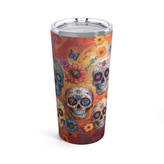 Sugar Skull Festive Holiday Graphic Tumbler 20oz