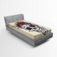 thumbnail image 1 of Ambesonne Sugar Skull Fitted Sheet, Boho Plant Skull, Twin Size, Multicolor, 1 of 2