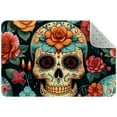 thumbnail image 1 of Sugar Skull Flowers Floral Entryway Rug, 2x3 Area Rug Indoor Door Mat Non-slip Washable Floor Carpet Rug for Bedroom Office Dining Room Bathroom, 1 of 7