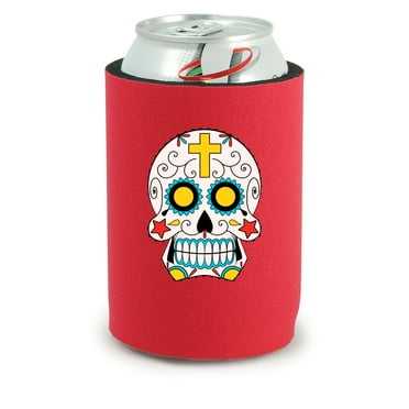 Sugar Skull Full Bottom Neoprene Can (Red)