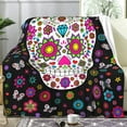thumbnail image 1 of Sugar Skull Gifts for Women,Unique Skull Blanket for Adults Men Kids Girls,Skull Blankets and Throws for Home Bed Sofa Couch Christmas Halloween Best Gifts 80"x60", 1 of 1