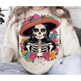 thumbnail image 1 of Sugar Skull Girl Floral Calavera, Dia de los Muertos TSHIRT All Size S-5XL, 1 of 5