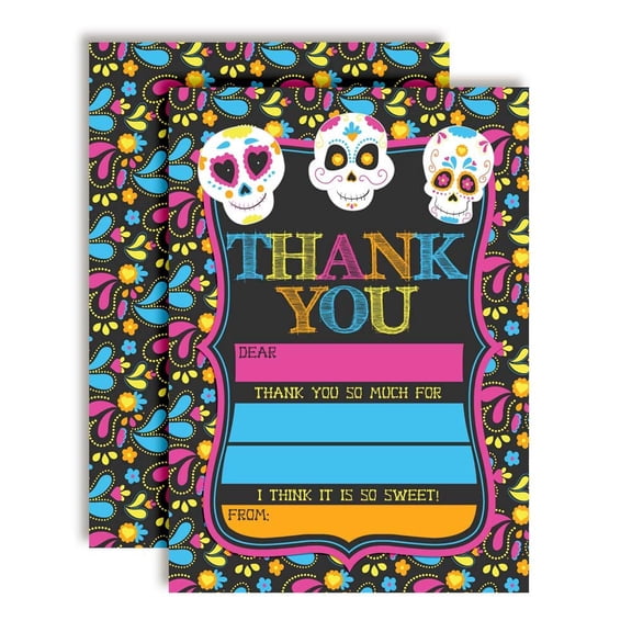 Sugar Skull Halloween Thank you Notes