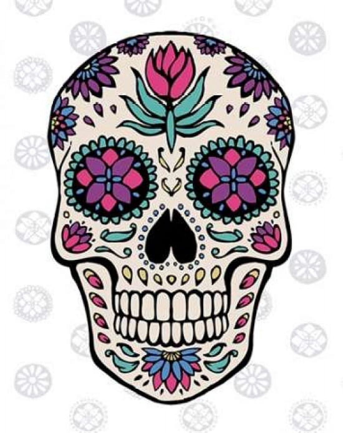 Sugar Skull IV on Gray Canvas Art - Janelle Penner (22 x 28)