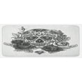 thumbnail image 1 of Sugar Skull Kitchen Mat, Monochrome Skeleton Roses Leaves and Diamond Shape Folklore Festival Print, Plush Decorative Kitchen Mat with Non Slip Backing, 47" X 19", Grey White, by Ambesonne, 1 of 1