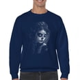 thumbnail image 1 of Sugar Skull Lace Sweatshirt Black White Day of the Dead Gothic Beauty Monochrome Dia de Los Muertos Elegant Crewneck, 1 of 7