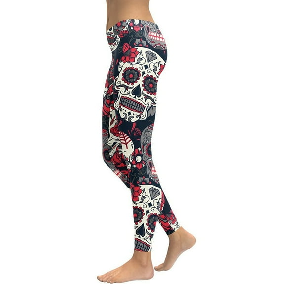 Sugar Skull Leggings Size: XS for Women | FIERCEPULSE