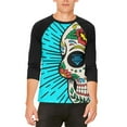 thumbnail image 1 of Sugar Skull Mens Raglan T Shirt White-Black X-LG, 1 of 2