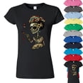 thumbnail image 1 of Sugar Skull Paint Heart Women's T-shirt Flower Crown Skull Tee Color Sport Gray Small, 1 of 2