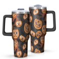 thumbnail image 1 of Sugar Skull Pumpkins Halloween Pattern Tumbler with Handle and Lid,40oz Double Wall Vacuum Insulated Tumbler,Cups Gift for Women and Men, 1 of 7