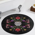 thumbnail image 1 of Sugar Skull Round Carpet Circle Rug Outdoor Patio Area Rug Washable Large Area Rugs Hallway Room Decor Fitness Mats, 1 of 8