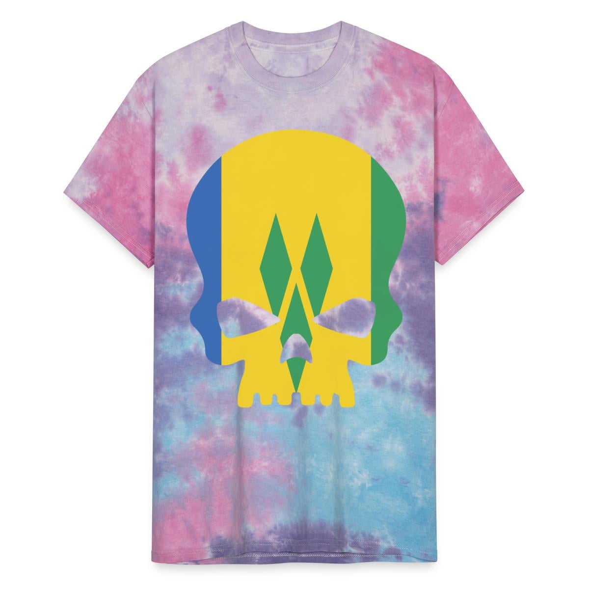 Sugar Skull Saint Vincent And The Grenadines Unisex Tie Dye T-Shirt ...
