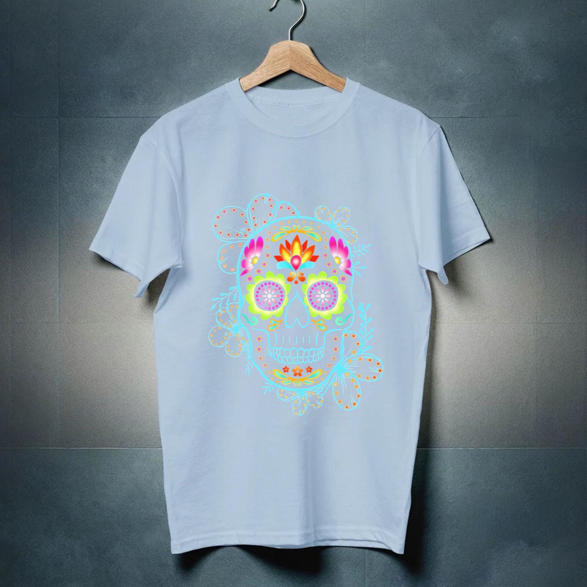 Sugar Skull Shirt, Day of the Dead Skull Shirt, Dia de los muertos ...