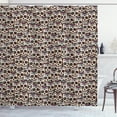thumbnail image 1 of Sugar Skull Shower Curtain, Continuous Pattern with Jumbled and Overlapped Skulls Ornamented with Flowers, Fabric Bathroom Set with Hooks, 69W X 84L Inches Extra Long, Multicolor, by Ambesonne, 1 of 3